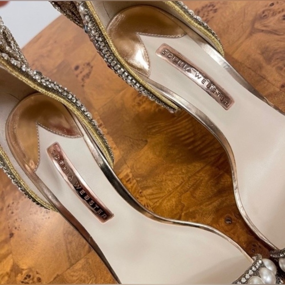 SOLD!! Sophia Webster | Rare Chiara 100 Crystal Embellished Butterfly Heels - Picture 6 of 8